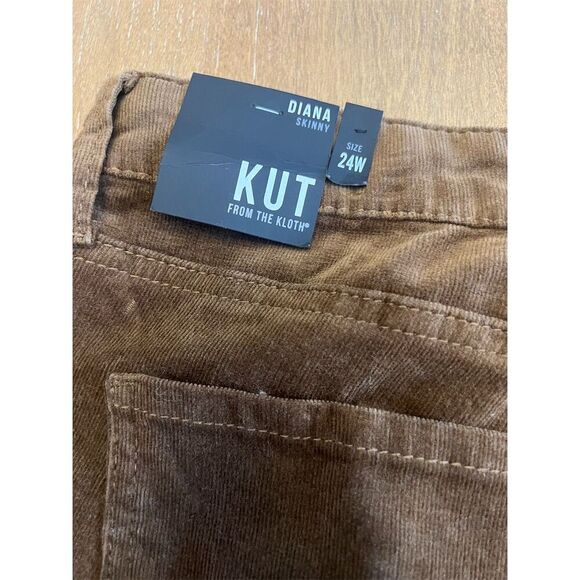 NWT Kut From The Kloth Diana Plus Corduroy Skinny Pants Size 24W Brown - Picture 6 of 12